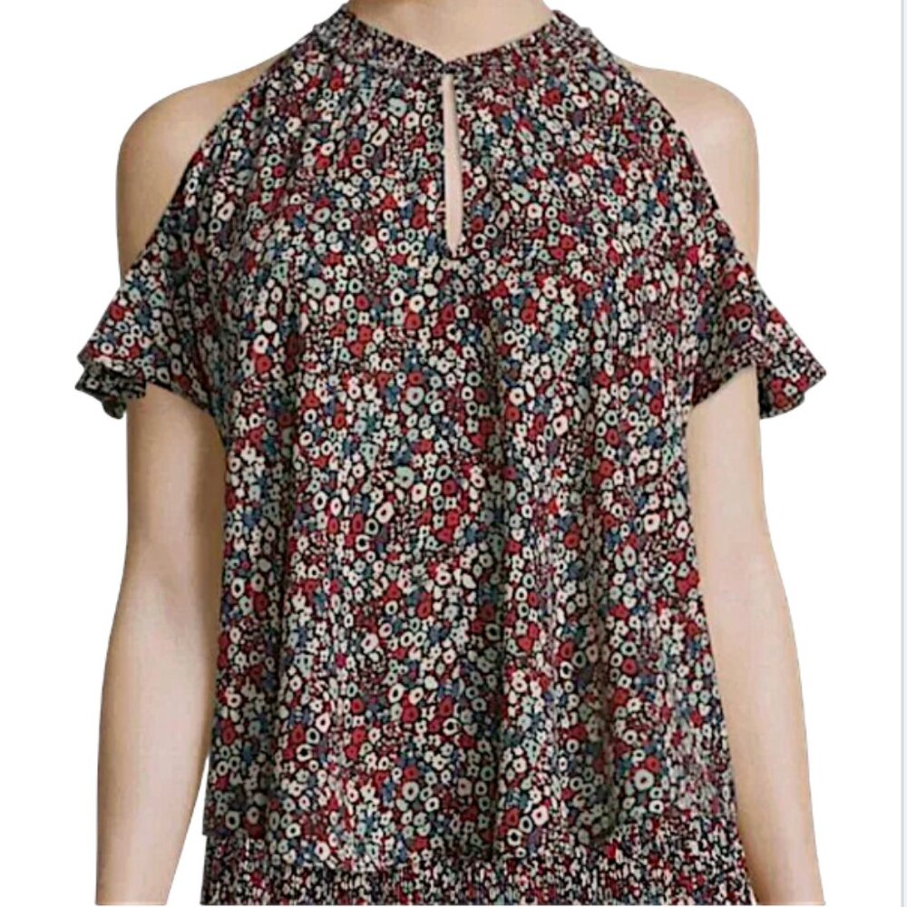 Derek Lam 10 Crosby  Georgette Cold Shoulder Blouse  size 2 - Picture 3 of 11